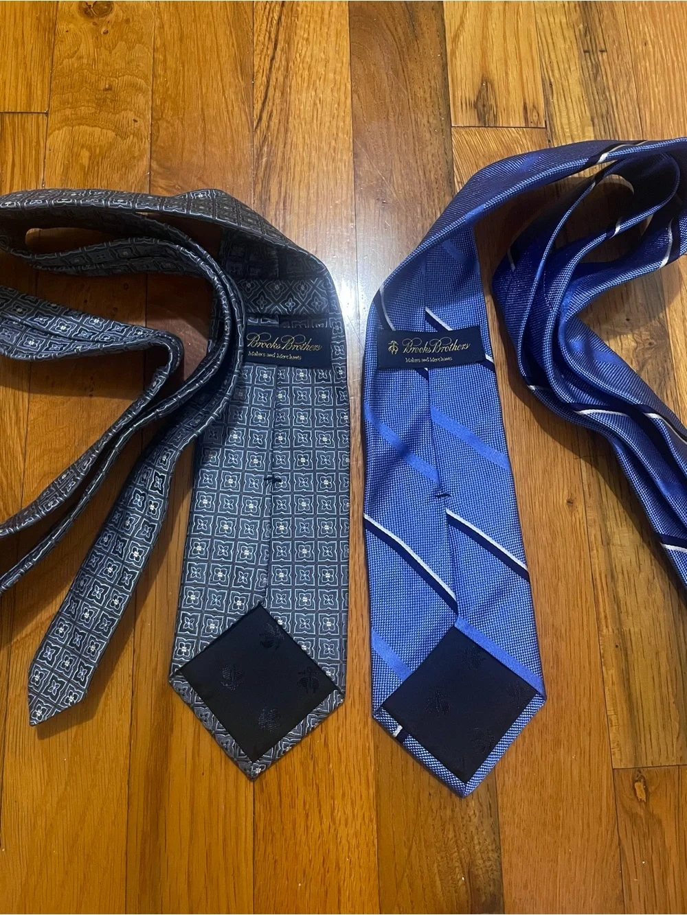 $296 2 Brooks Brothers Embroidered 100% Italian Silk Ties